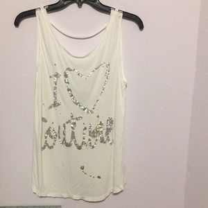 Love Couture Juicy Couture silver shinning graphic tank.